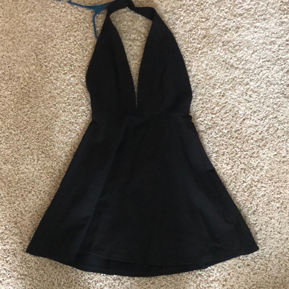 Mini black swing cocktail dress